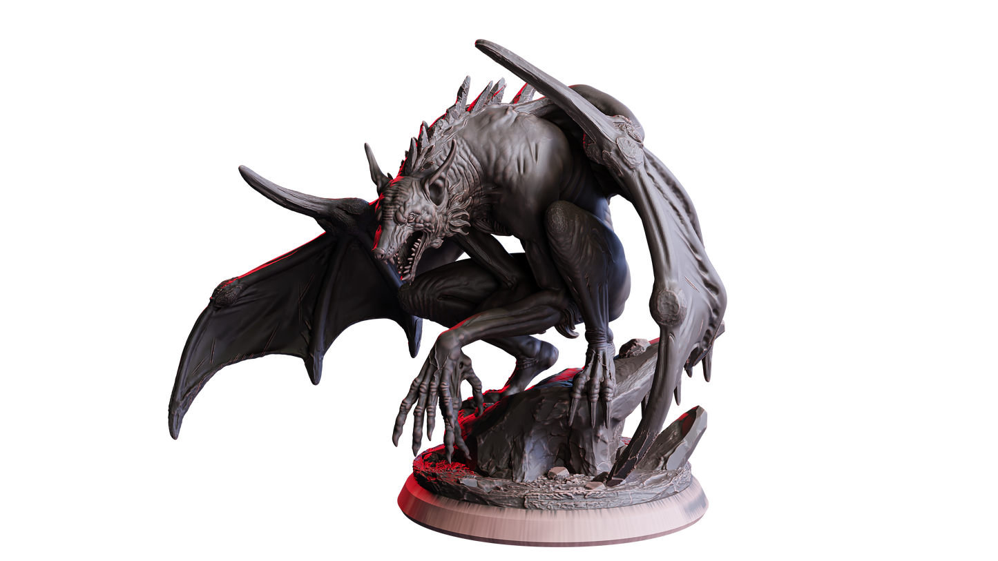 Frostfang, Vampyr Beist – 32mm Miniatur i Resin | Flesh of Gods – Crimson Frost | Tabletop & RPG Figur