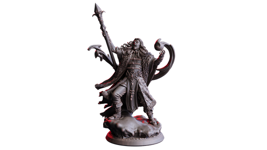 Tiberian, the Crimson Sage – 32mm Miniatur aus Resin | Flesh of Gods – Crimson Frost | Tabletop & RPG Figur