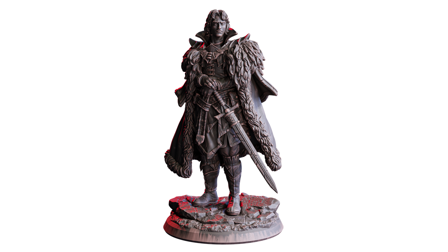 Aldric, Requiem d'Hiver (Guerrier Vampire) – Figurine 32mm en résine | Flesh of Gods – Crimson Frost | Figurine Tabletop & RPG