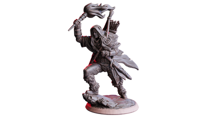 Caelan, Explorador Nómada (Elfo Guardabosques) – Miniatura de 32mm de resina | Flesh of Gods – Crimson Frost | Figura para Tabletop y RPG