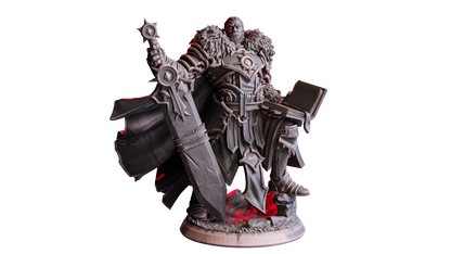 Lucian, Chevalier Lame-Soleil (Paladin Humain) – Figurine 32mm en résine | Flesh of Gods – Crimson Frost | Figurine Tabletop & RPG