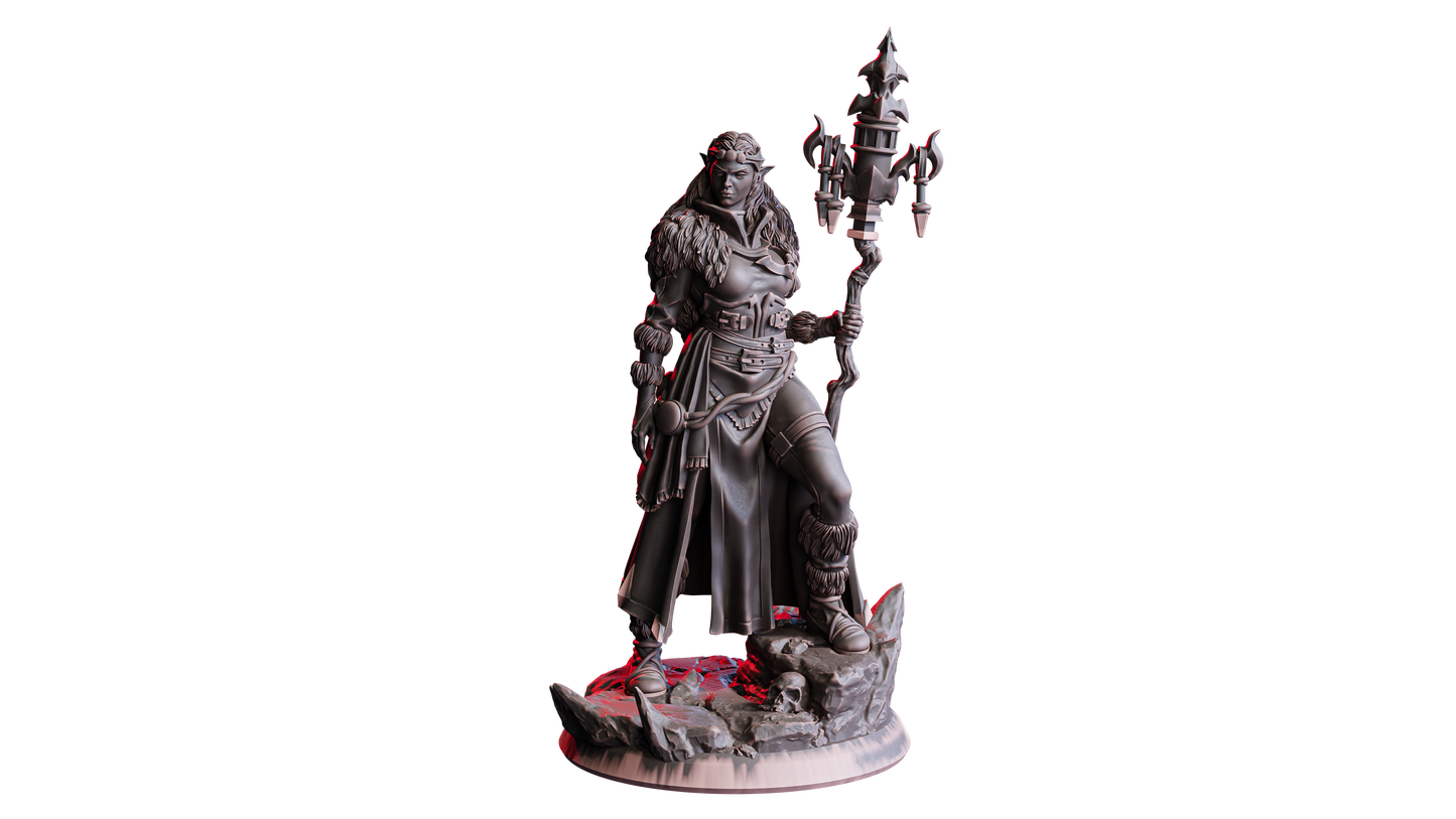 Myra, Chamane d'Hiver (Druide Vampire) – Figurine 32mm en résine | Flesh of Gods – Crimson Frost | Figurine Tabletop & RPG
