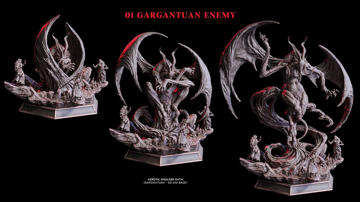 Azroth – Endless Oath | XXL 32 mm Resin Miniatur (125 mm Base) | Flesh of Gods – The Devil’s Offspring | Dämonenboss für Tabletop & Rollenspiel
