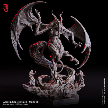 Azroth – Endless Oath | XXL 32 mm Resin Miniatur (125 mm Base) | Flesh of Gods – The Devil’s Offspring | Dämonenboss für Tabletop & Rollenspiel