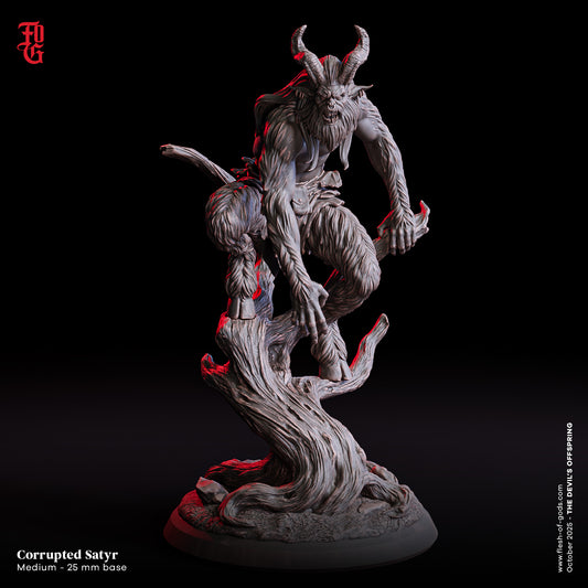 Corrupted Satyr | 32 mm Resin Miniatur | Flesh of Gods – The Devil’s Offspring | Chaotischer Dämon für Tabletop & Rollenspiel