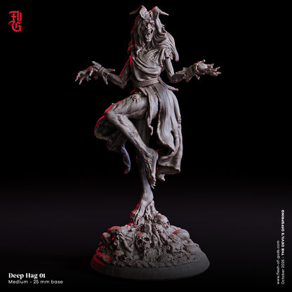 Deep Hag | 32 mm Resin Miniatur | Flesh of Gods – The Devil’s Offspring | Chaotische Hexe für Tabletop & Rollenspiel