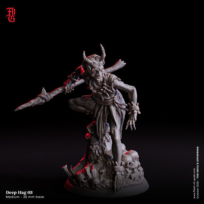 Deep Hag | 32 mm Resin Miniatur | Flesh of Gods – The Devil’s Offspring | Chaotische Hexe für Tabletop & Rollenspiel