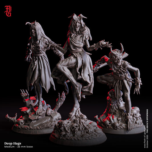 Deep Hag | 32 mm Resin Miniatur | Flesh of Gods – The Devil’s Offspring | Chaotische Hexe für Tabletop & Rollenspiel