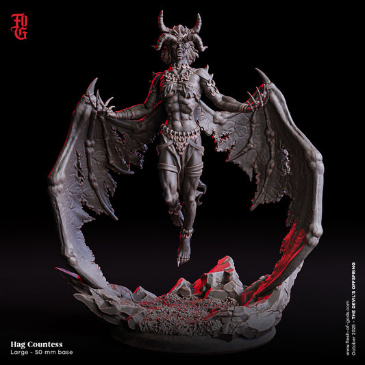 Hag Countess | 32 mm Resin Miniatur (50 mm Base) | Flesh of Gods – The Devil’s Offspring | Dämonische Herrscherin des Chaos für Tabletop & Rollenspiel