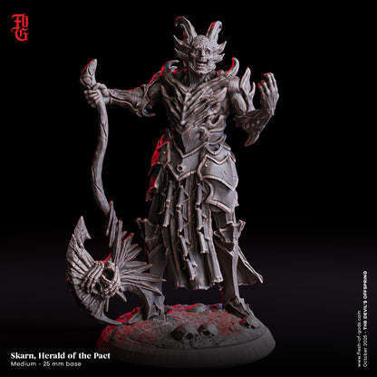 Skarn, Herald of the Pact | 32 mm Resin Miniatur (25 mm Base) | Flesh of Gods – The Devil’s Offspring | Dämonischer Vollstrecker des Paktes für Tabletop & Rollenspiel