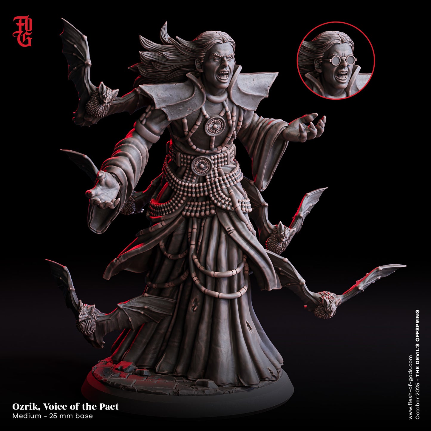 Ozrik – Voice of the Pact | 32 mm Resin Miniatur | Flesh of Gods – The Devil’s Offspring | Tabletop & Rollenspiel Figur