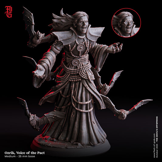 Ozrik – Voice of the Pact | 32 mm Resin Miniatur | Flesh of Gods – The Devil’s Offspring | Tabletop & Rollenspiel Figur