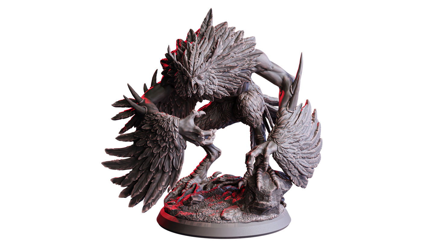 Grim Owl | 32 mm Resin Miniatur (50 mm Base) | Flesh of Gods – The Devil’s Offspring | Chaotische Monstrosität für Tabletop & Rollenspiel