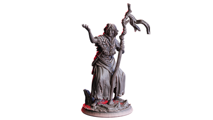 Grizha, Ash-Tongue | 32 mm Resin Miniatur (25 mm Base) | Flesh of Gods – The Devil’s Offspring | Chaotische Seherin & Kultfigur für Tabletop & Rollenspiel