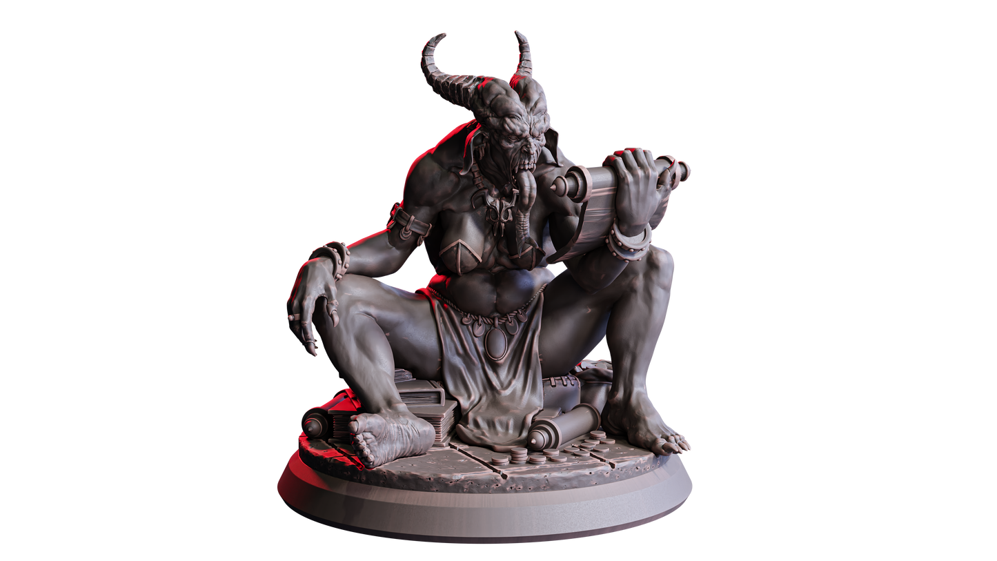 Mother of Bargains | 32 mm Resin Miniatur (50 mm Base) | Flesh of Gods – The Devil’s Offspring | Dämonische Händlerin des Schicksals für Tabletop & Rollenspiel