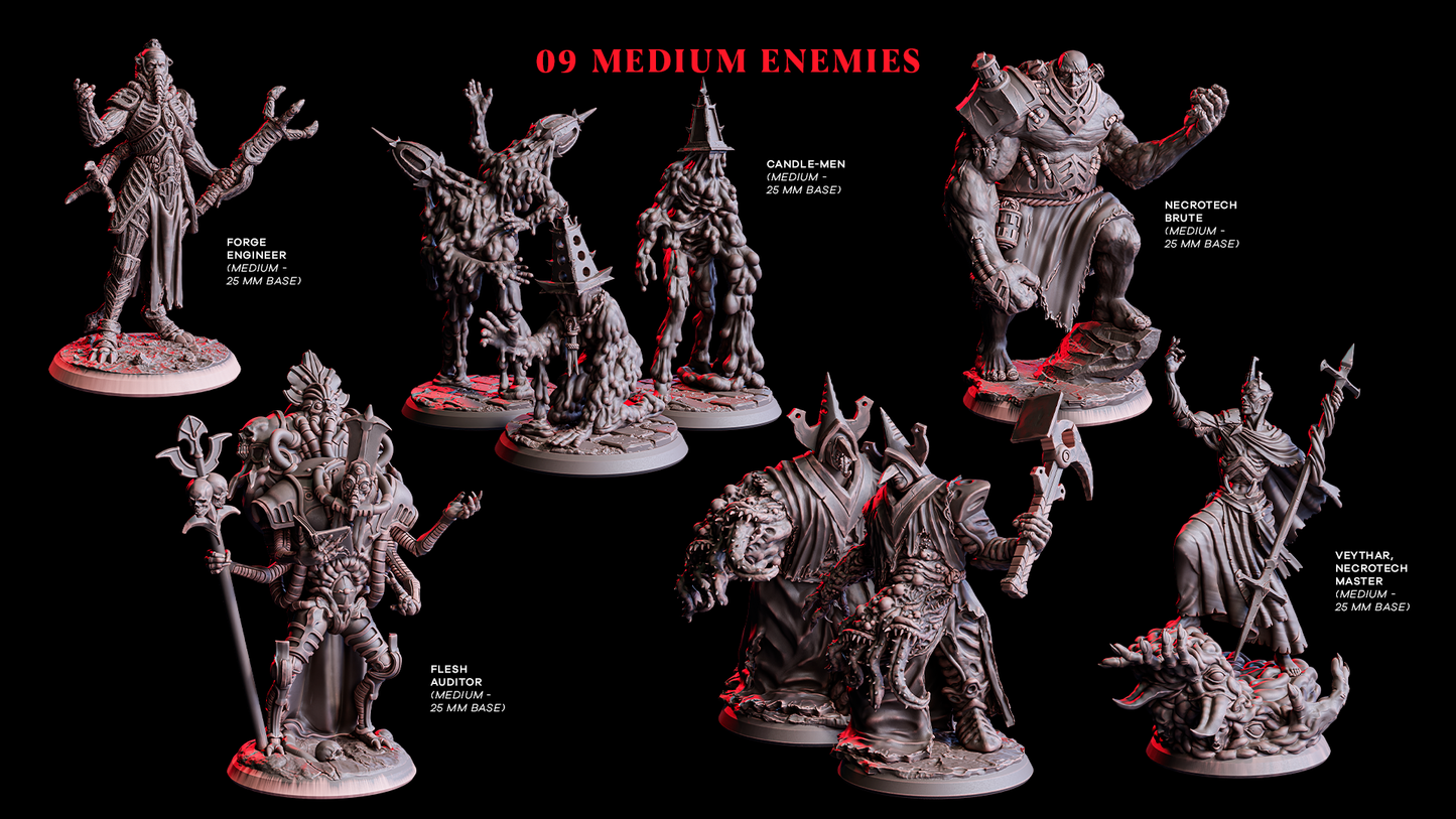 Veythar, Necrotech Master – 32mm Miniatur aus Resin | Flesh of Gods – The Necro Forge | Tabletop & RPG Figur