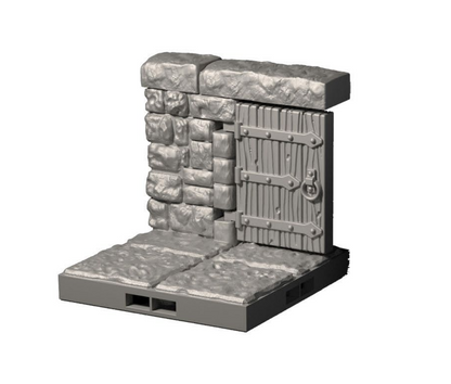 Dragonlock Versetzte Tür | Fat Dragon Games Dungeon Terrain | Links- & Rechtsversetzt mit Verbindern | 3D gedruckt (28–32 mm)