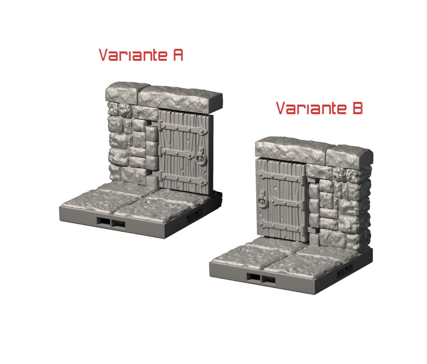 Dragonlock Versetzte Tür | Fat Dragon Games Dungeon Terrain | Links- & Rechtsversetzt mit Verbindern | 3D gedruckt (28–32 mm)