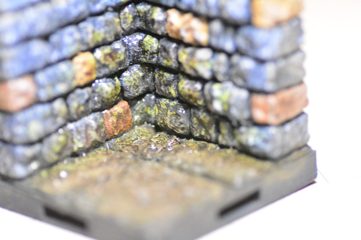 Dungeon - Erhöhung Treppe Ecke außen - 3D gedruckt - Gelände - Terrain - Fat Dragon Games 28mm - Ultimate Dragonlock - Scenery - Terrain