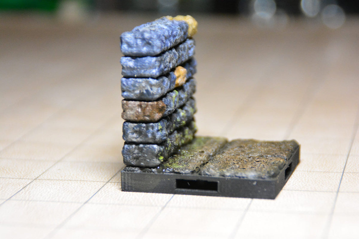 Gebogene Wand (90 Grad) Dungeon, 3D gedrucktes Gelände von Fat Dragon Games, Ultimate Dragonlock Scenery, Terrain für 28mm Tabletop Gaming