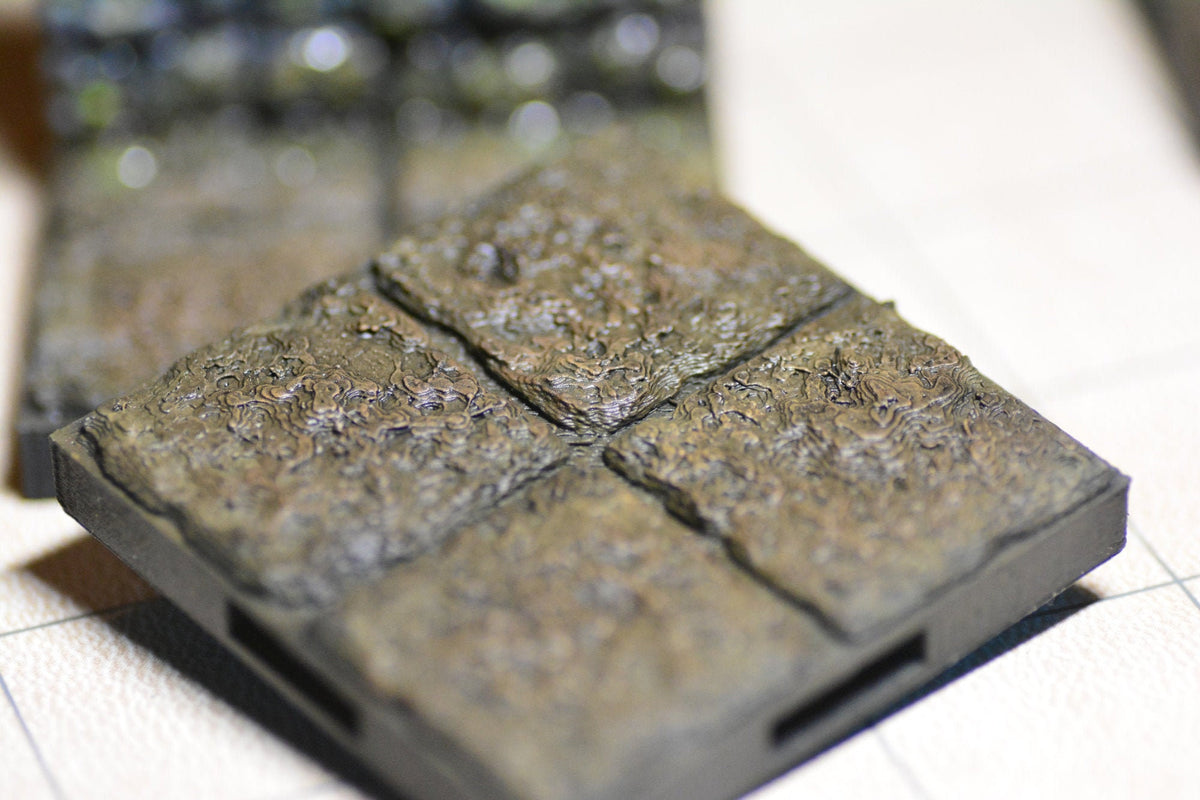 Dungeon - Floor kaputt 2x2 - 3D gedruckt - Gelände - Terrain - Fat Dragon Games 28mm - Ultimate Dragonlock - Scenery - Terrain