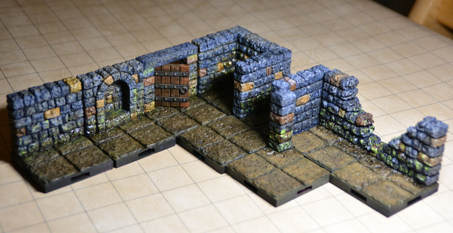 Engpassende mit Tür für Dungeon, 3D gedrucktes Gelände von Fat Dragon Games,  Ultimate Dragonlock System Terrain für 28mm Tabletop Gaming