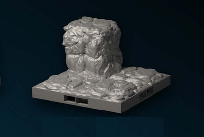 Höhle - Erhöhung Ecke (halbhoch) - 3D gedruckt - Gelände - Terrain - Fat Dragon Games 28mm - Ultimate Dragonlock - Scenery - Terrain