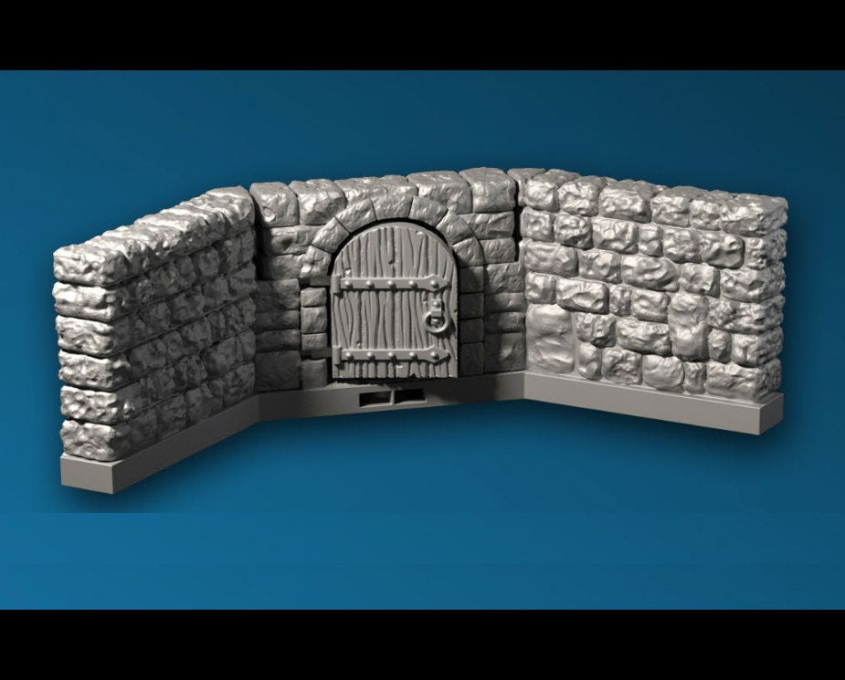 Castle - Turmelement mit Tür, 3D gedrucktes Gelände von Fat Dragon Games,  Ultimate Dragonlock System Terrain für 28mm Tabletop Gaming