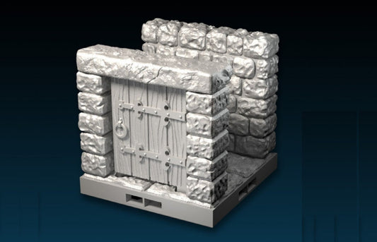 Engpass mit Tür für Dungeon, 3D gedrucktes Gelände von Fat Dragon Games,  Ultimate Dragonlock System Terrain für 28mm Tabletop Gaming