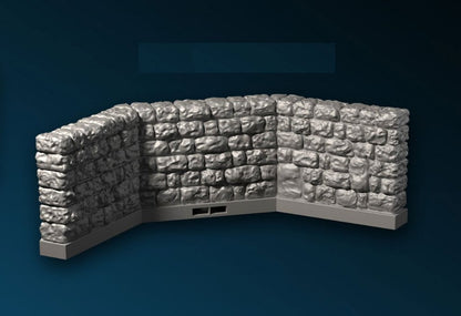 Castle - Turmelement (Wand), 3D gedrucktes Gelände von Fat Dragon Games,  Ultimate Dragonlock System Terrain für 28mm Tabletop Gaming