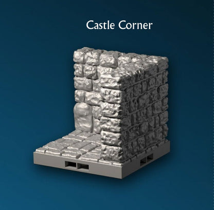 Castle - Ecke (innen) - 3D gedruckt - Gelände - Terrain - Fat Dragon Games 28mm - Ultimate Dragonlock - Scenery - Terrain