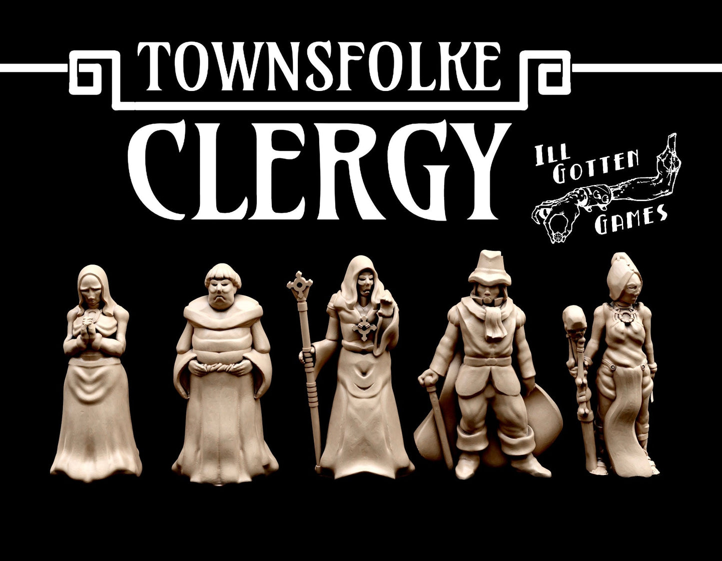 Townsfolke - Geistliche - Miniaturen 28mm Resin Tabletop by Ill Gotten Games