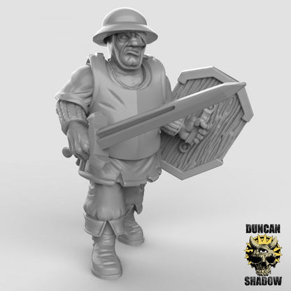 Town Guard - Sword and Shield - Stadtwache mit Schwert  32mm  Tabletop  Fantasy  Gaming  D&D  Dungeons and Dragons  Duncan Shadow