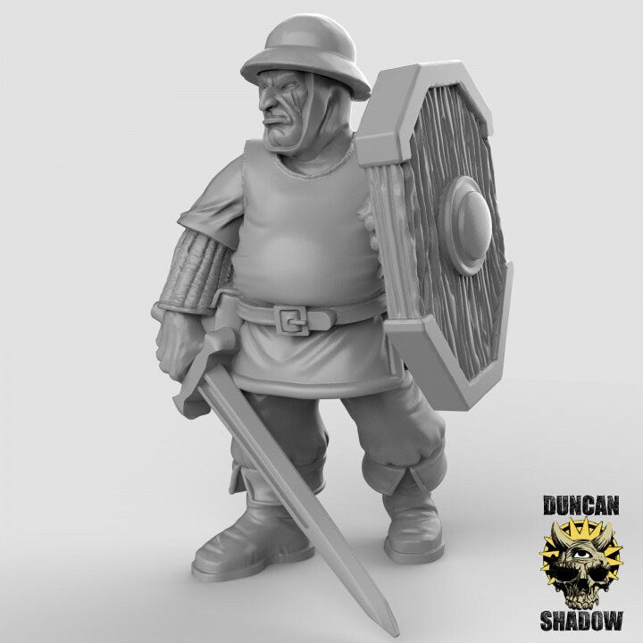 Town Guard - Sword and Shield - Stadtwache mit Schwert  32mm  Tabletop  Fantasy  Gaming  D&D  Dungeons and Dragons  Duncan Shadow