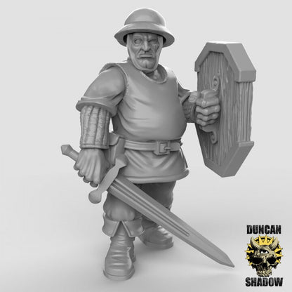 Town Guard - Sword and Shield - Stadtwache mit Schwert  32mm  Tabletop  Fantasy  Gaming  D&D  Dungeons and Dragons  Duncan Shadow