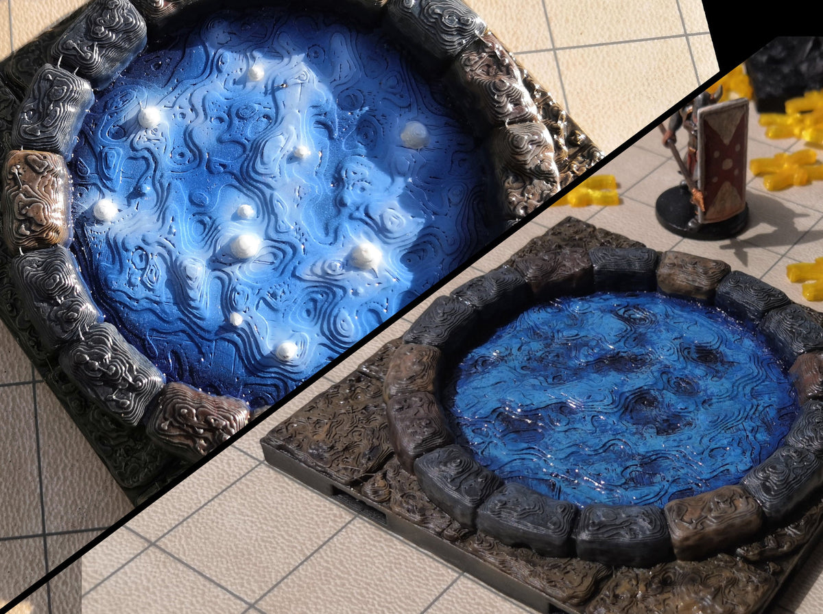 Dungeon - Floor Pool (4x4) - 3D gedruckt - Gelände - Terrain - Fat Dragon Games 28mm - Ultimate Dragonlock - Scenery - Terrain