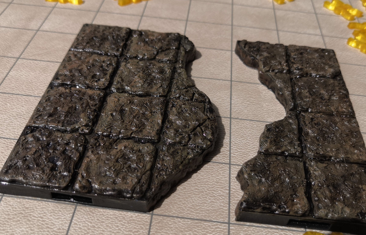 Dungeon - Floor (2x4) Ruine - 3D gedruckt - Gelände - Terrain - Fat Dragon Games 28mm - Ultimate Dragonlock - Scenery - Terrain