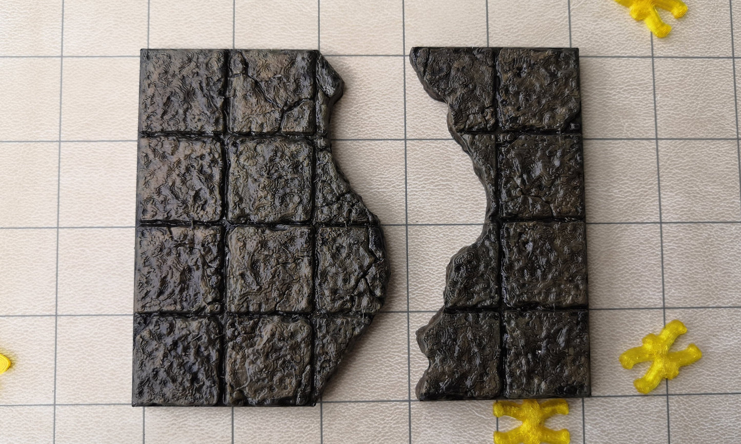 Dungeon - Floor (2x4) Ruine 2 - 3D gedruckt - Gelände - Terrain - Fat Dragon Games 28mm - Ultimate Dragonlock - Scenery - Terrain
