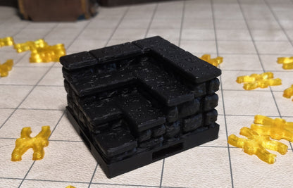 Dungeon - Erhöhung Treppe Ecke - 3D gedruckt - Gelände - Terrain - Fat Dragon Games 28mm - Ultimate Dragonlock - Scenery - Terrain