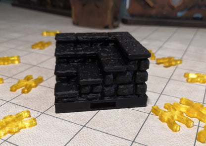 Dungeon - Erhöhung Treppe Ecke - 3D gedruckt - Gelände - Terrain - Fat Dragon Games 28mm - Ultimate Dragonlock - Scenery - Terrain