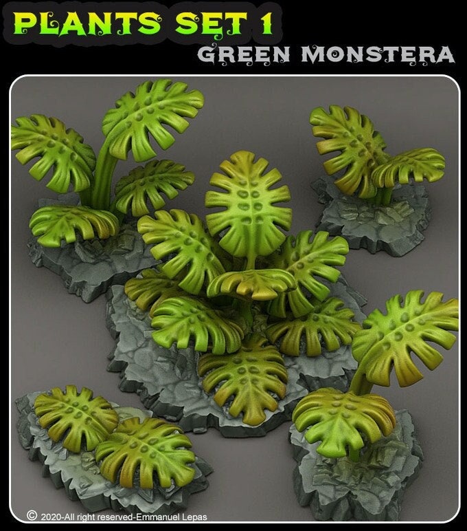 Green Monstera - Grüne Monstera  28mm  Tabletop  Fantasy  Gaming  D&D  Dungeons and Dragons  Pathfinder  DSA  Print Your Monsters