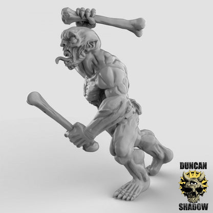 Ghoul + Bone club / Knochenknüppel   32mm  Tabletop  Fantasy  Gaming  D&D  Dungeons and Dragons  Pathfinder  DSA Duncan Shadow