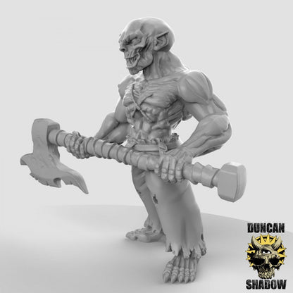 Ghoul - Leichenfresser + große Axt  32mm  Tabletop  Fantasy  Gaming  D&D  Dungeons and Dragons  Pathfinder  DSA Duncan Shadow