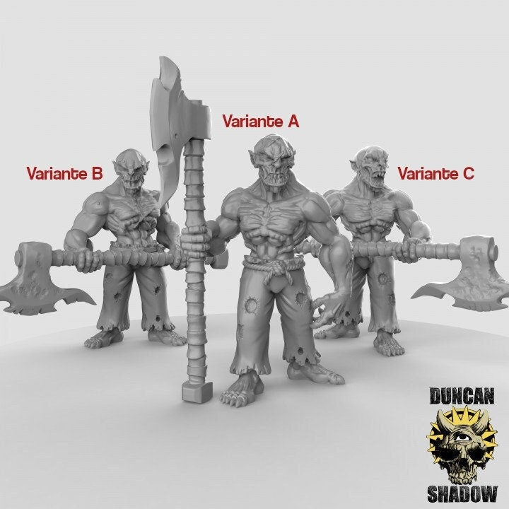 Ghoul - Leichenfresser + große Axt  32mm  Tabletop  Fantasy  Gaming  D&D  Dungeons and Dragons  Pathfinder  DSA Duncan Shadow