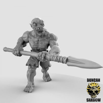Ghoul - Leichenfresser + Speer  32mm  Tabletop  Fantasy  Gaming  D&D  Dungeons and Dragons  Pathfinder  DSA Duncan Shadow