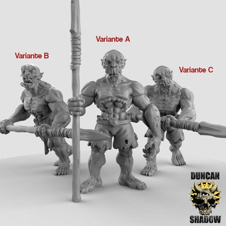 Ghoul - Leichenfresser + Speer  32mm  Tabletop  Fantasy  Gaming  D&D  Dungeons and Dragons  Pathfinder  DSA Duncan Shadow