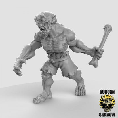 Ghoul + Bone club / Knochenknüppel   32mm  Tabletop  Fantasy  Gaming  D&D  Dungeons and Dragons  Pathfinder  DSA Duncan Shadow