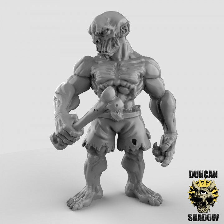 Ghoul + Bone club / Knochenknüppel   32mm  Tabletop  Fantasy  Gaming  D&D  Dungeons and Dragons  Pathfinder  DSA Duncan Shadow
