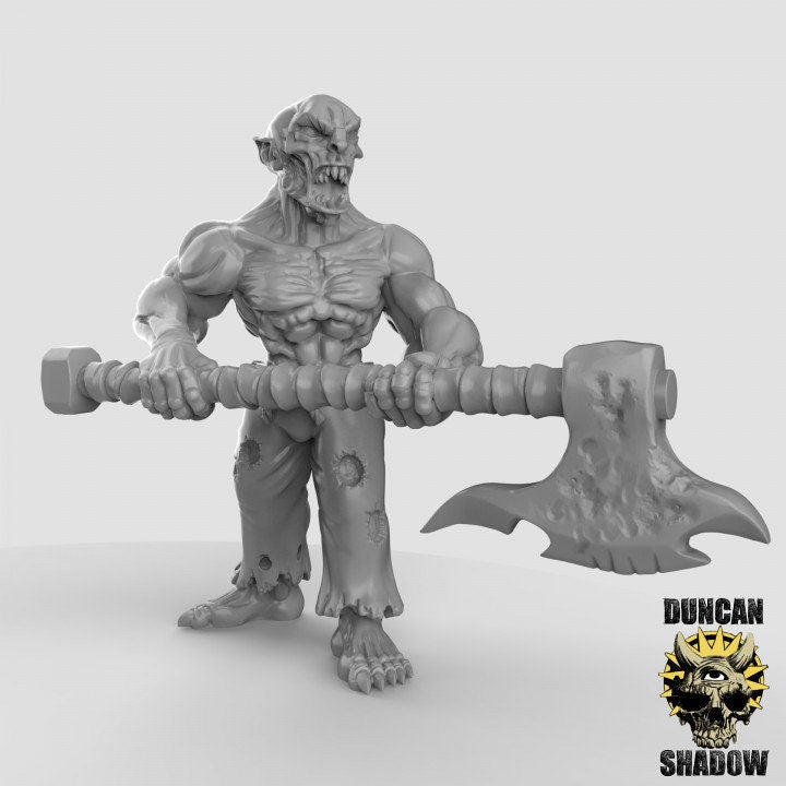 Ghoul - Leichenfresser + große Axt  32mm  Tabletop  Fantasy  Gaming  D&D  Dungeons and Dragons  Pathfinder  DSA Duncan Shadow