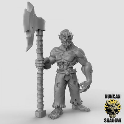 Ghoul - Leichenfresser + große Axt  32mm  Tabletop  Fantasy  Gaming  D&D  Dungeons and Dragons  Pathfinder  DSA Duncan Shadow